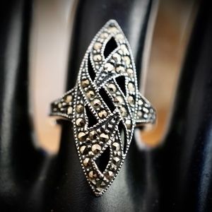 Vintage JUDITH JACK Marcasite & Sterling Ring